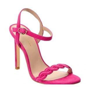 Stuart Weitzman Dancer Twistie 100 Suede Sandal‎ In Pink Size 6.5 NEW